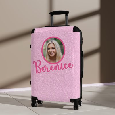 Custom Pink Glitter Suitcase - Sparkling Personalized Luggage