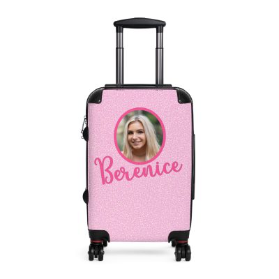 Custom Pink Glitter Suitcase - Sparkling Personalized Luggage