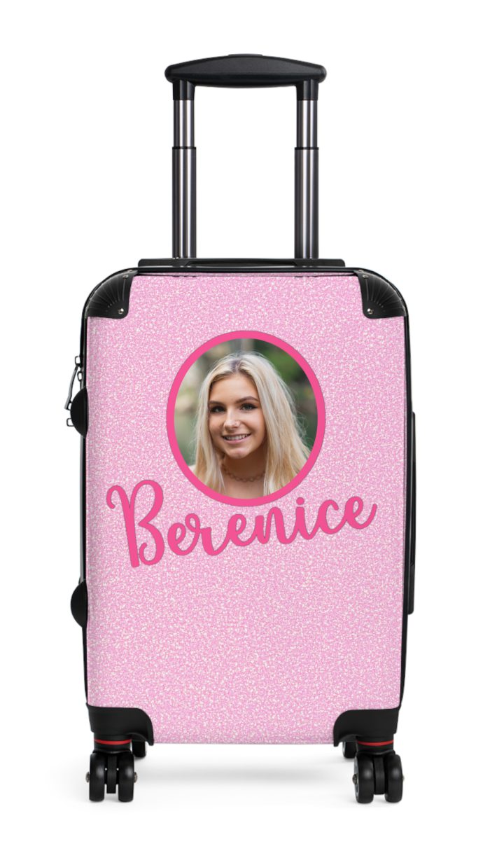 Custom Pink Glitter Suitcase - Sparkling Personalized Luggage