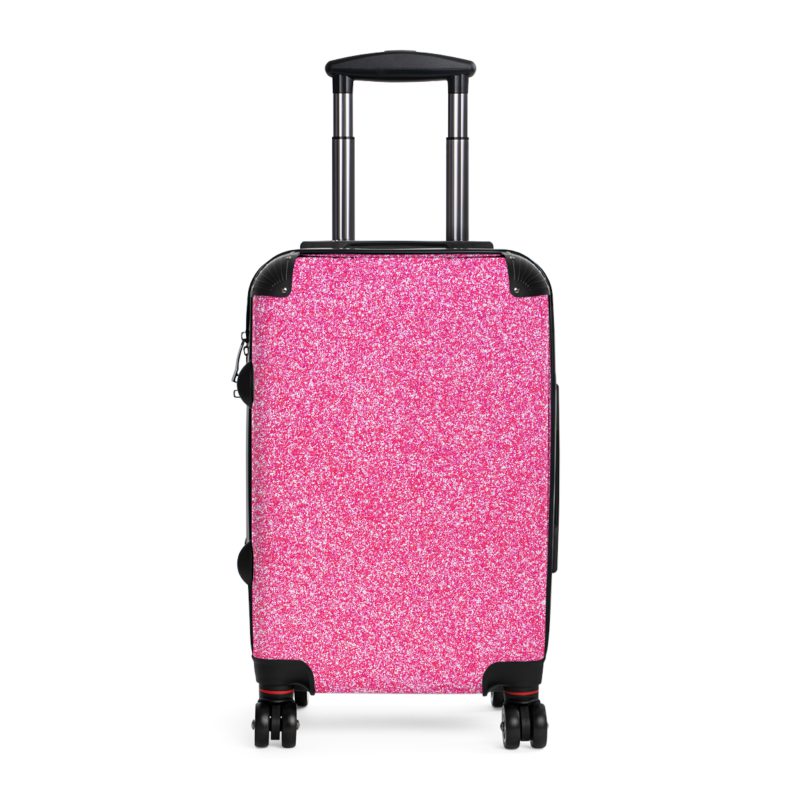 Pink Glitter Suitcase - Sparkling Luggage with Glittering Pink Design