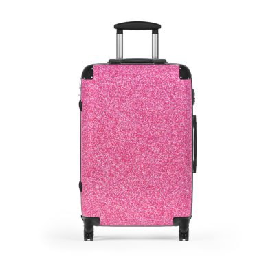 Pink Glitter Suitcase - Sparkling Luggage with Glittering Pink Design