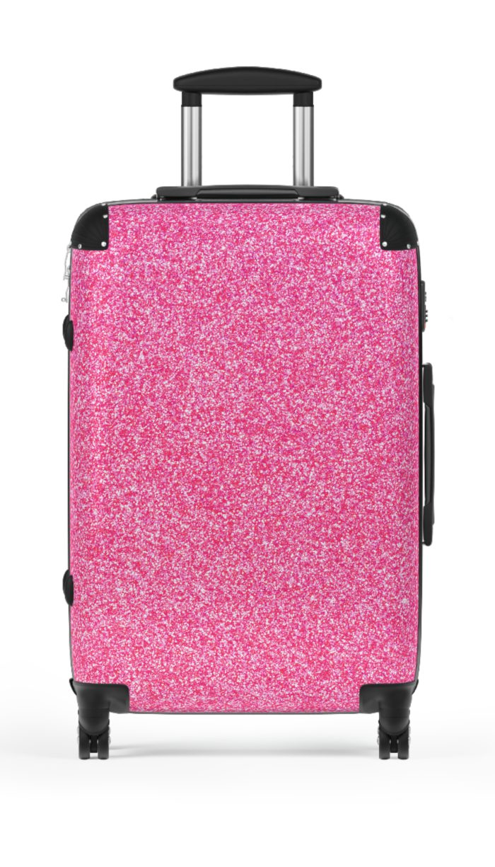 Pink Glitter Suitcase - Sparkling Luggage with Glittering Pink Design