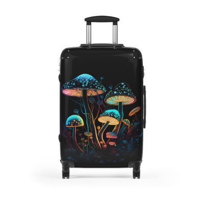 Mushroom Suitcase - A stylish suitcase featuring a whimsical mushroom design, perfect for travelers who want to embrace the charm of fungi in their luggage.