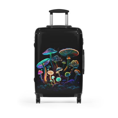 Mushroom Suitcase - A stylish suitcase featuring a whimsical mushroom design, perfect for travelers who want to embrace the charm of fungi in their luggage.