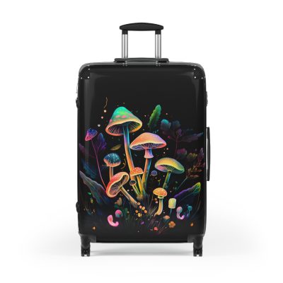 Mushroom Suitcase - A stylish suitcase featuring a whimsical mushroom design, perfect for travelers who want to embrace the charm of fungi in their luggage.