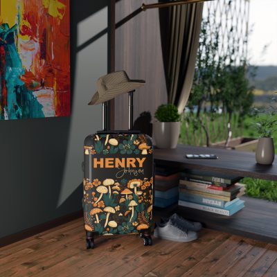 Custom Botanical Suitcase - A personalized suitcase adorned with a unique plant-themed design, perfect for travelers who want to bring a touch of nature to their luggage.