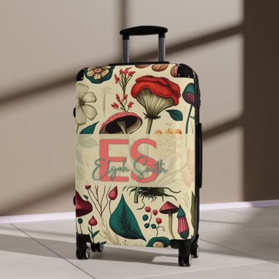 Custom Botanical Suitcase - A personalized suitcase adorned with a unique plant-themed design, perfect for travelers who want to bring a touch of nature to their luggage.