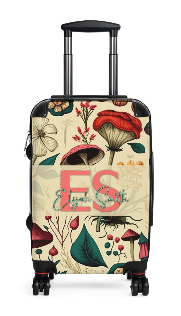 Custom Botanical Suitcase - A personalized suitcase adorned with a unique plant-themed design, perfect for travelers who want to bring a touch of nature to their luggage.