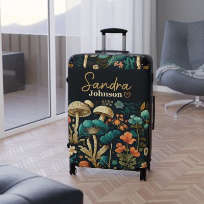 Custom Botanical Suitcase - A personalized suitcase adorned with a unique plant-themed design, perfect for travelers who want to bring a touch of nature to their luggage.