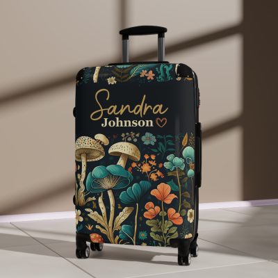 Custom Botanical Suitcase - A personalized suitcase adorned with a unique plant-themed design, perfect for travelers who want to bring a touch of nature to their luggage.