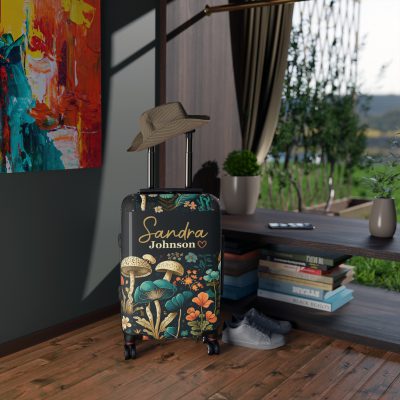 Custom Botanical Suitcase - A personalized suitcase adorned with a unique plant-themed design, perfect for travelers who want to bring a touch of nature to their luggage.