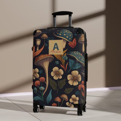 Custom Botanical Suitcase - A personalized suitcase adorned with a unique plant-themed design, perfect for travelers who want to bring a touch of nature to their luggage.