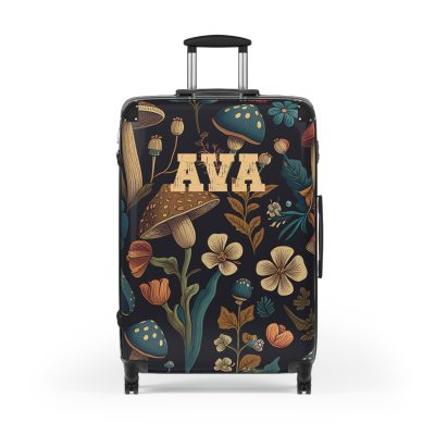 Custom Botanical Suitcase - A personalized suitcase adorned with a unique plant-themed design, perfect for travelers who want to bring a touch of nature to their luggage.