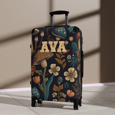 Custom Botanical Suitcase - A personalized suitcase adorned with a unique plant-themed design, perfect for travelers who want to bring a touch of nature to their luggage.