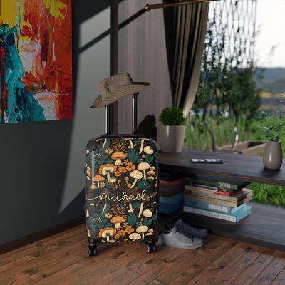 Custom Botanical Suitcase - A personalized suitcase adorned with a unique plant-themed design, perfect for travelers who want to bring a touch of nature to their luggage.