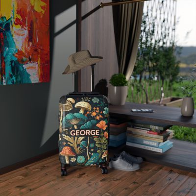 Custom Botanical Suitcase - A personalized suitcase adorned with a unique plant-themed design, perfect for travelers who want to bring a touch of nature to their luggage.