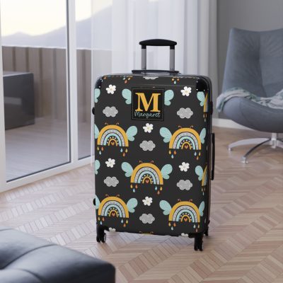 Custom Bee Suitcase - A personalized suitcase adorned with a bee-themed design, perfect for travelers who want to make a buzz with their luggage.