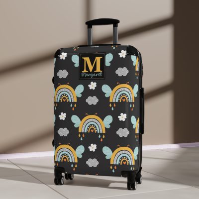 Custom Bee Suitcase - A personalized suitcase adorned with a bee-themed design, perfect for travelers who want to make a buzz with their luggage.