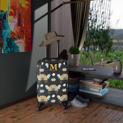 Custom Bee Suitcase - A personalized suitcase adorned with a bee-themed design, perfect for travelers who want to make a buzz with their luggage.