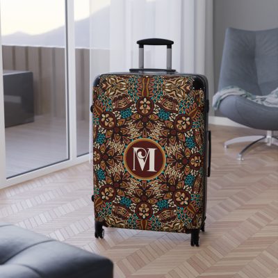 Custom Mandala Suitcase - A personalized suitcase adorned with a unique mandala design, perfect for travelers who want to add a touch of artistry to their luggage.