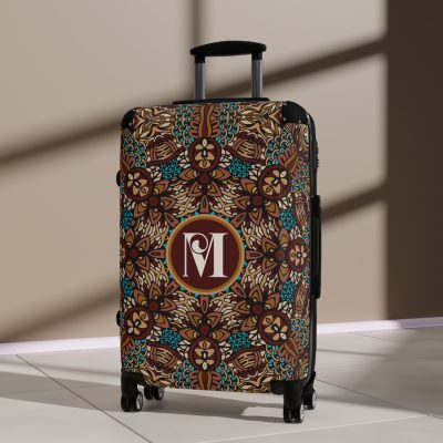 Custom Mandala Suitcase - A personalized suitcase adorned with a unique mandala design, perfect for travelers who want to add a touch of artistry to their luggage.