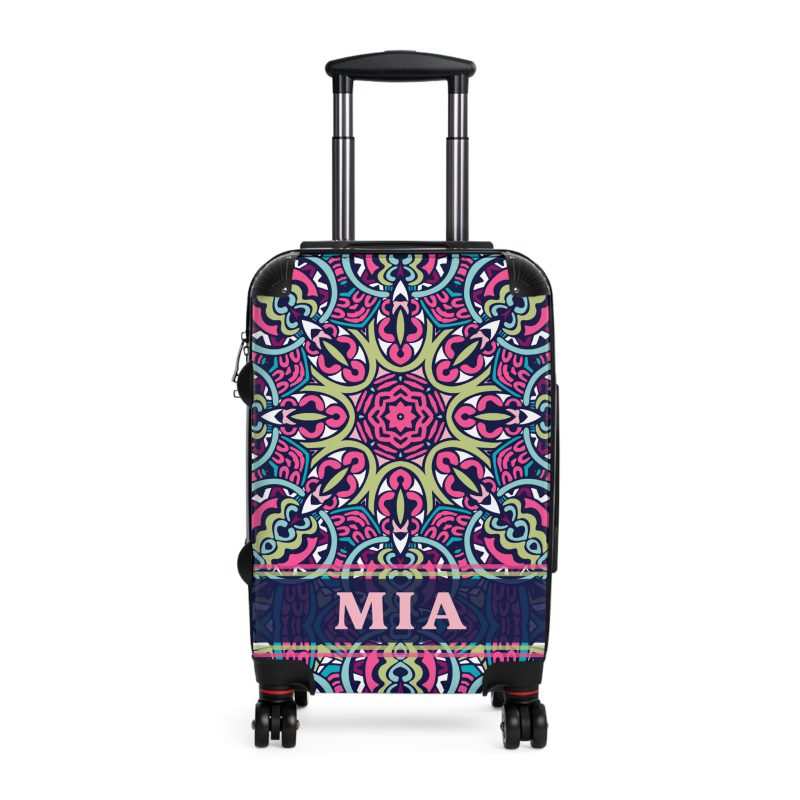 Custom Mandala Suitcase - A personalized suitcase adorned with a unique mandala design, perfect for travelers who want to add a touch of artistry to their luggage.