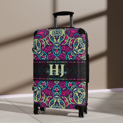 Custom Mandala Suitcase - A personalized suitcase adorned with a unique mandala design, perfect for travelers who want to add a touch of artistry to their luggage.