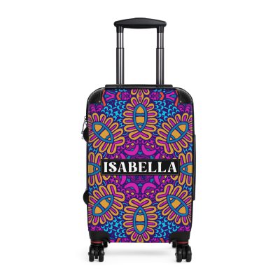 Custom Mandala Suitcase - A personalized suitcase adorned with a unique mandala design, perfect for travelers who want to add a touch of artistry to their luggage.