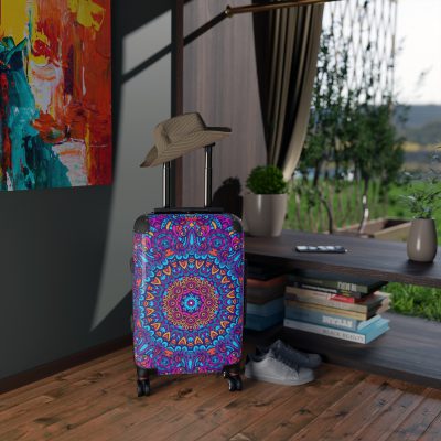 Mandala Suitcase - A stylish suitcase featuring an elegant mandala design, perfect for travelers who want to stand out in style.