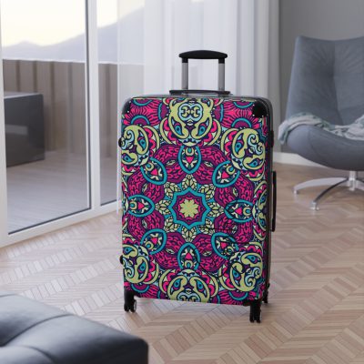 Mandala Suitcase - A stylish suitcase featuring an elegant mandala design, perfect for travelers who want to stand out in style.