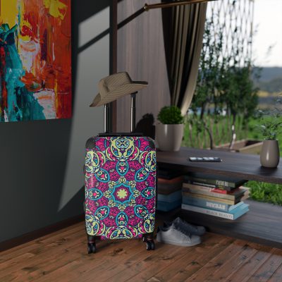 Mandala Suitcase - A stylish suitcase featuring an elegant mandala design, perfect for travelers who want to stand out in style.