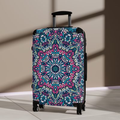 Mandala Suitcase - A stylish suitcase featuring an elegant mandala design, perfect for travelers who want to stand out in style.