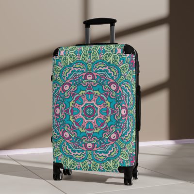 Mandala Suitcase - A stylish suitcase featuring an elegant mandala design, perfect for travelers who want to stand out in style.