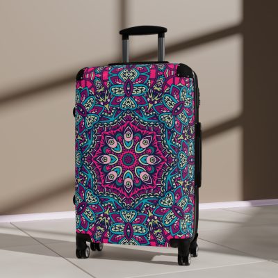 Mandala Suitcase - A stylish suitcase featuring an elegant mandala design, perfect for travelers who want to stand out in style.