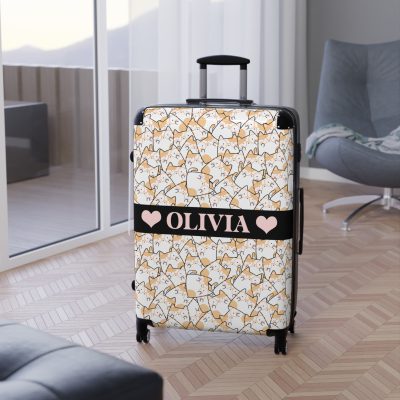 Custom Kawaii Suitcase - A charming personalized suitcase adorned with a cute and adorable design, perfect for travelers who love all things kawaii.