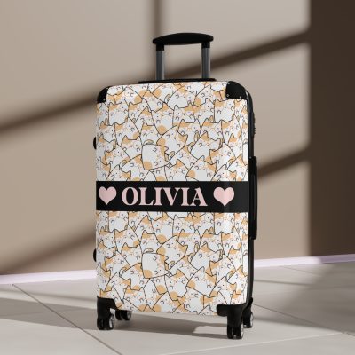 Custom Kawaii Suitcase - A charming personalized suitcase adorned with a cute and adorable design, perfect for travelers who love all things kawaii.