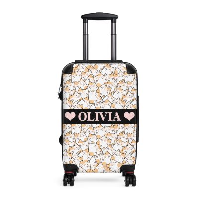 Custom Kawaii Suitcase - A charming personalized suitcase adorned with a cute and adorable design, perfect for travelers who love all things kawaii.