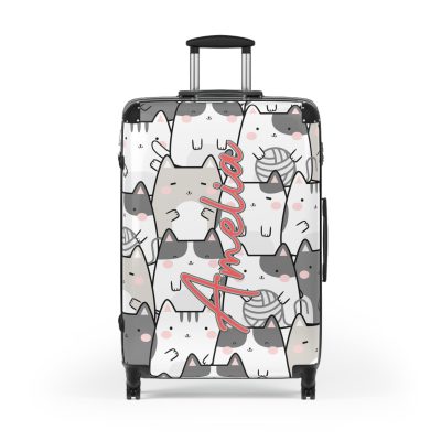 Custom Kawaii Suitcase - A charming personalized suitcase adorned with a cute and adorable design, perfect for travelers who love all things kawaii.