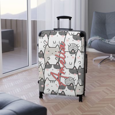 Custom Kawaii Suitcase - A charming personalized suitcase adorned with a cute and adorable design, perfect for travelers who love all things kawaii.