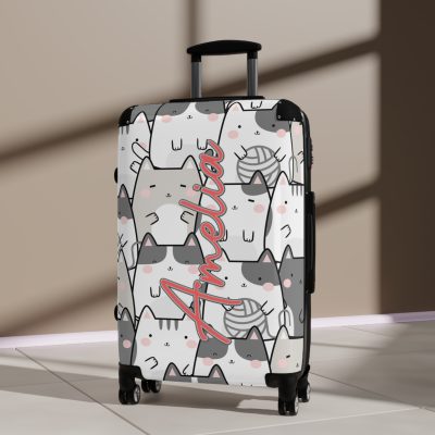 Custom Kawaii Suitcase - A charming personalized suitcase adorned with a cute and adorable design, perfect for travelers who love all things kawaii.