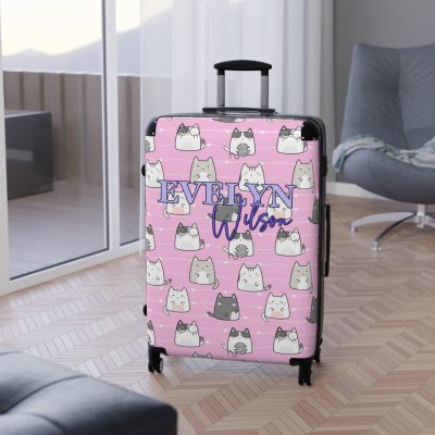 Custom Kawaii Suitcase - A charming personalized suitcase adorned with a cute and adorable design, perfect for travelers who love all things kawaii.