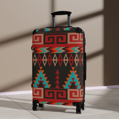 Aztec Suitcase - A stylish suitcase featuring an elegant Aztec-inspired design, perfect for travelers who want to stand out in style.