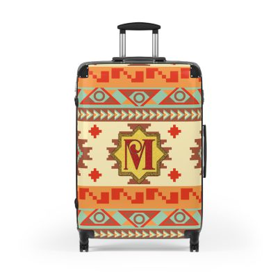 Custom Aztec Suitcase - A personalized suitcase adorned with a unique Aztec-inspired design, perfect for travelers who want to make a statement with their luggage.