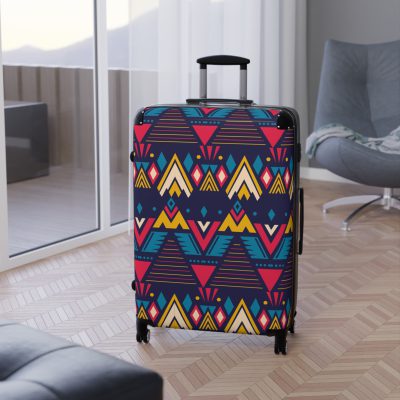 Aztec Suitcase - A stylish suitcase featuring an elegant Aztec-inspired design, perfect for travelers who want to stand out in style.