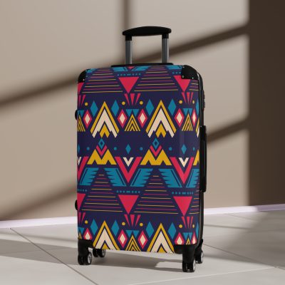 Aztec Suitcase - A stylish suitcase featuring an elegant Aztec-inspired design, perfect for travelers who want to stand out in style.