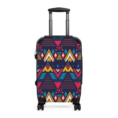 Aztec Suitcase - A stylish suitcase featuring an elegant Aztec-inspired design, perfect for travelers who want to stand out in style.