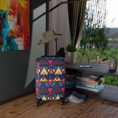 Aztec Suitcase - A stylish suitcase featuring an elegant Aztec-inspired design, perfect for travelers who want to stand out in style.