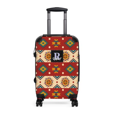 Custom Aztec Suitcase - A personalized suitcase adorned with a unique Aztec-inspired design, perfect for travelers who want to make a statement with their luggage.