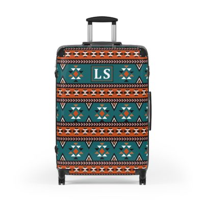 Custom Aztec Suitcase - A personalized suitcase adorned with a unique Aztec-inspired design, perfect for travelers who want to make a statement with their luggage.