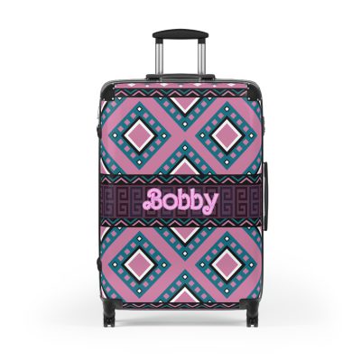 Custom Aztec Suitcase - A personalized suitcase adorned with a unique Aztec-inspired design, perfect for travelers who want to make a statement with their luggage.